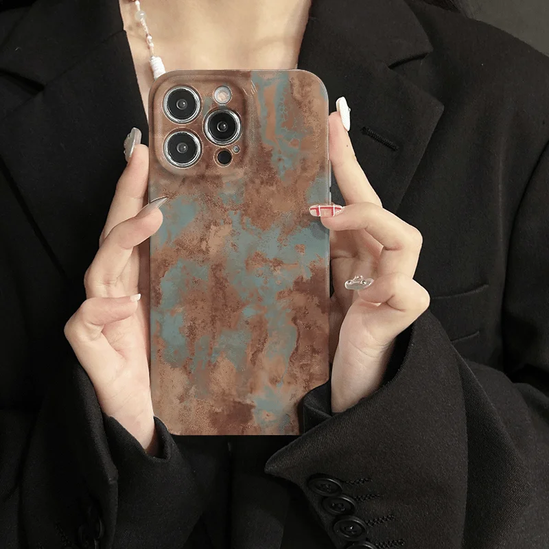

Чехол для телефона в стиле ретро с ржавым дизайном подходит для iPhone 17, 16, 14, 13, 12, 11 Pro/Max/Plus, жесткий чехол с защитой от падения и ударов