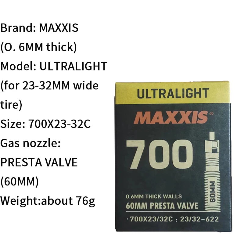 Maxxis Highway Inner Tube 700x23/32-33/50c Welter Weight Tubes And Ultralight Tubes Presta Valve With Rvcis Removable Valve Core