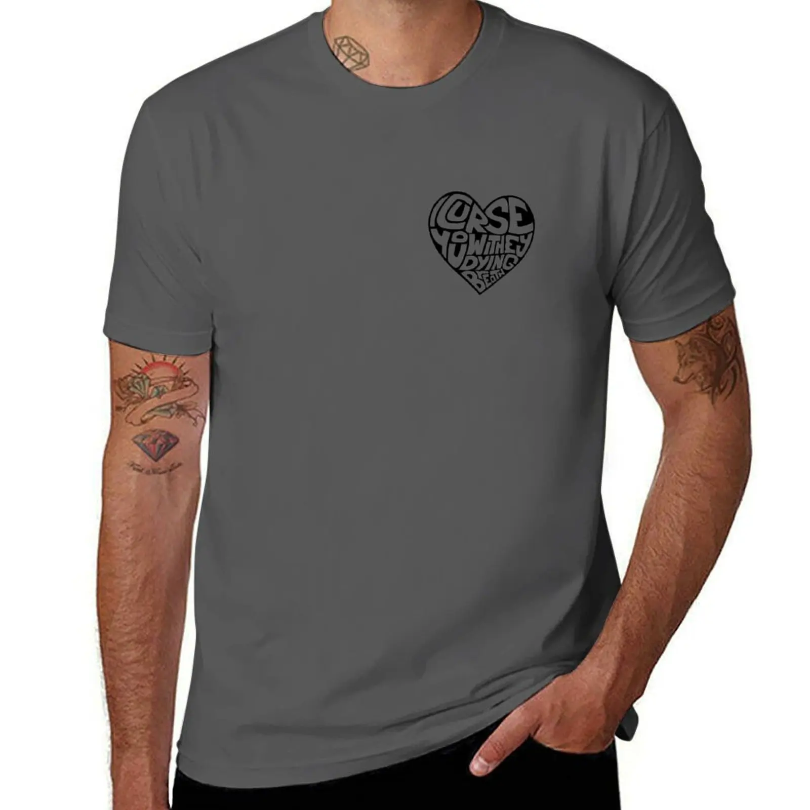 

I Curse You With My Dying Breath - MFM Typography T-Shirt plain plus size tops vintage big and tall t shirts for men