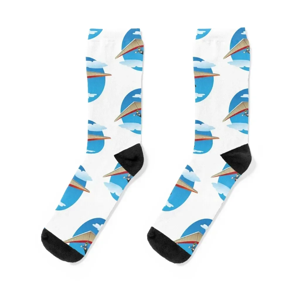

Illustration depicts a person flying a hang glider. Ideal for materials on radical and institutional sports Socks