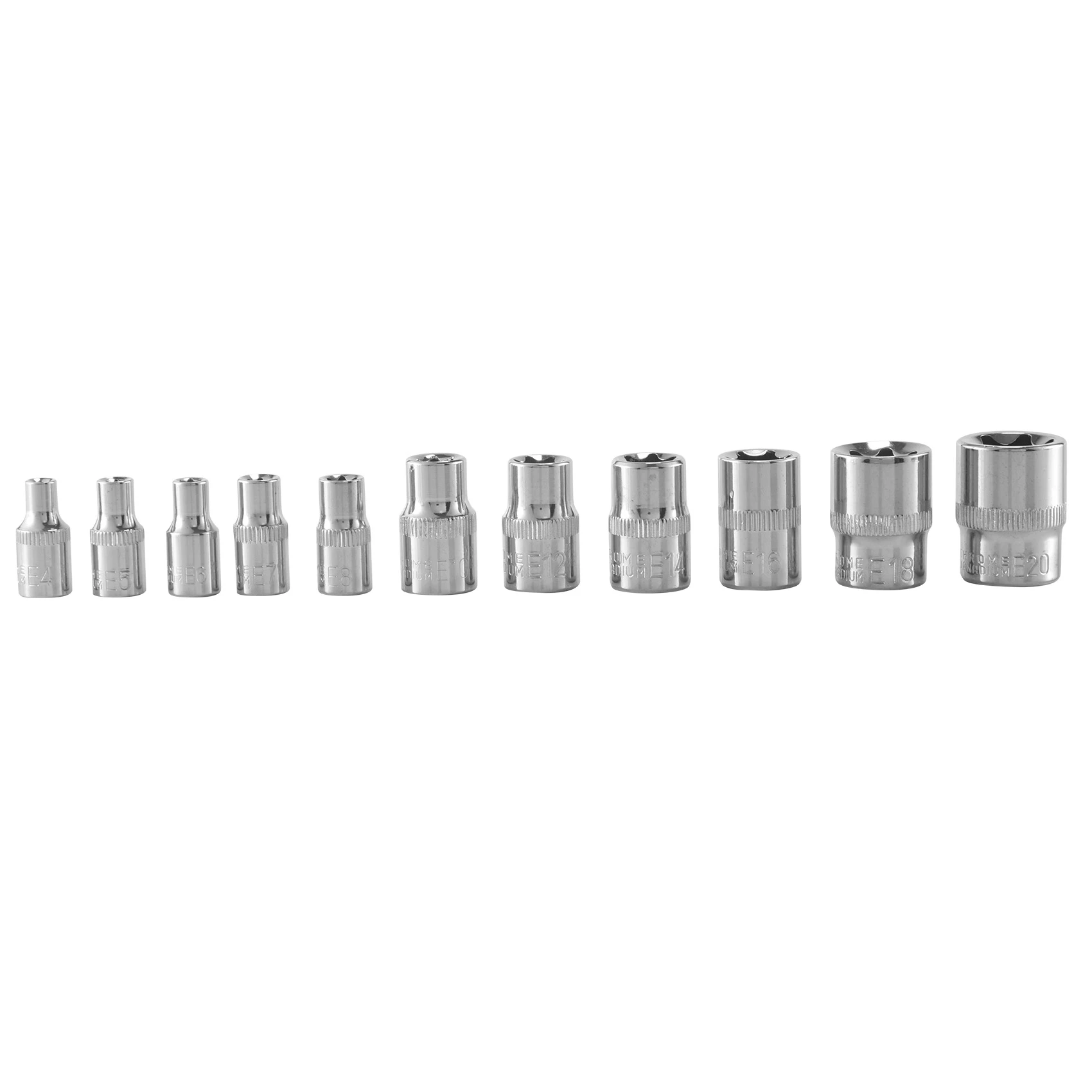 

11Pc Female E Torx Star Socket Set Rail E4 - E20 External Star Torque Socket