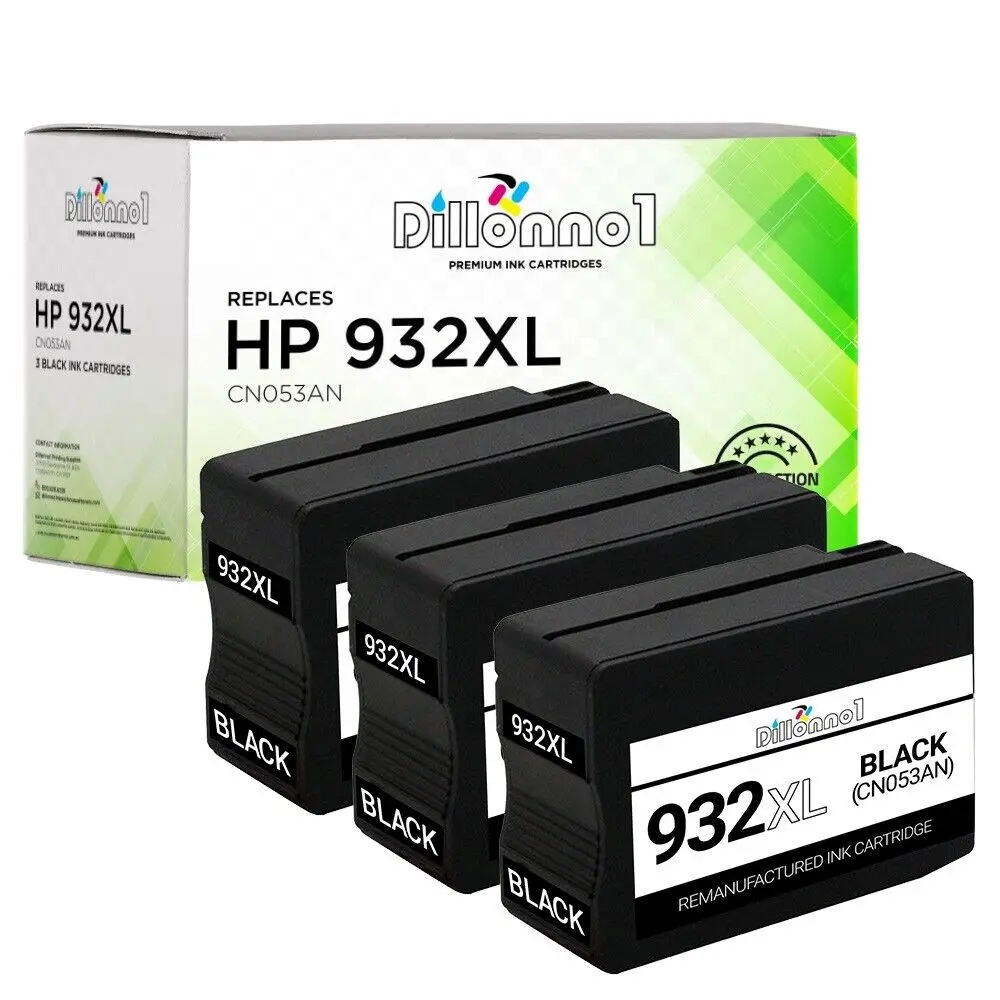 3 paczki # 932XL czarne naboje (CN053A) do HP Officejet 7110 7610 szeroki Format