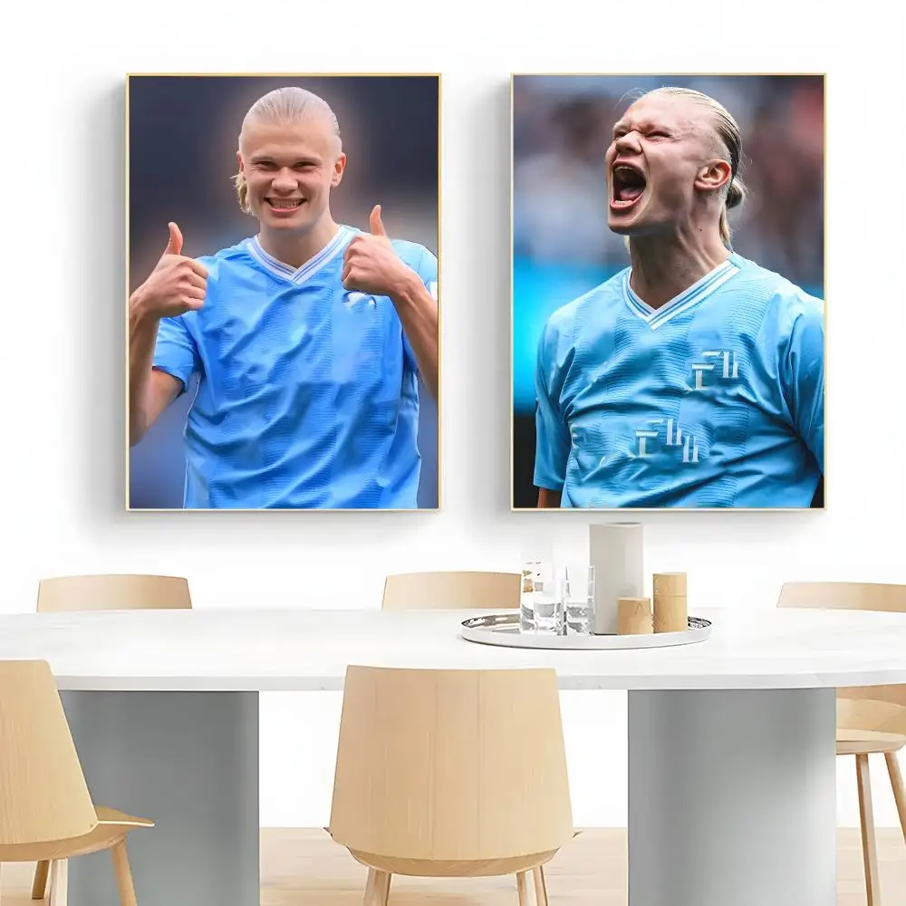 Soccer Star E-Erling Haaland Poster Wall Art Print Decorative Mural Home Decor Gift Unframed