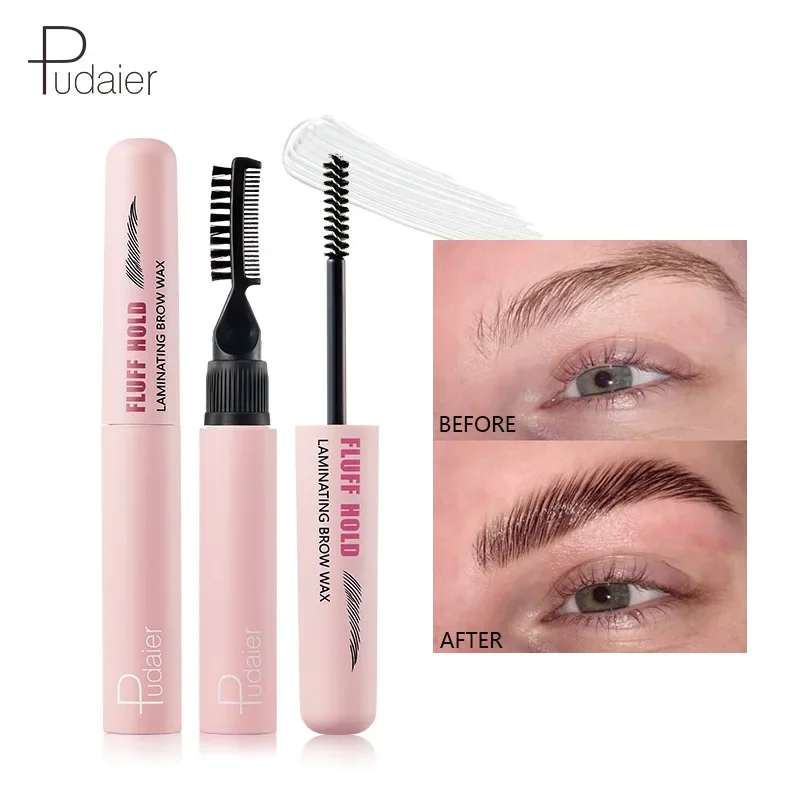 Natural 3D Eyebrow Styling Liquid Waterproof Double Headed Eyebrow Comb Styling Cream Colorless Eyebrow Adhesive