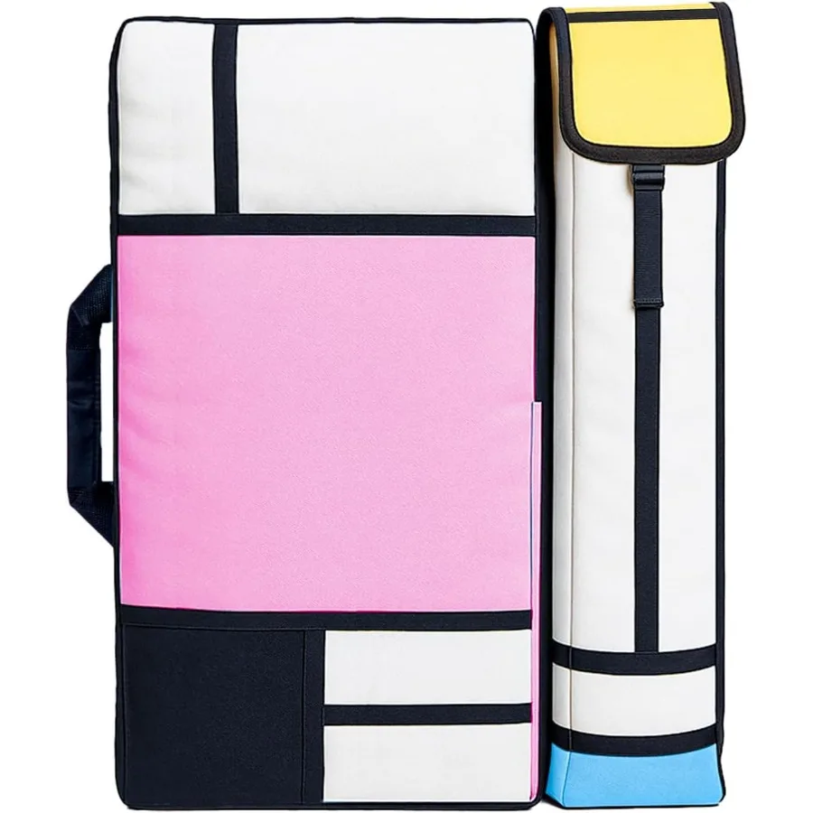 กระเป๋าใส่ผลงานศิลปะ JJRING แบบผ้าแคนวาส กระเป๋าเป้สะพายหลังสำหรับศิลปิน สำหรับเก็บอุปกรณ์วาดภาพกลางแจ้งขนาดใหญ่ ใส่โปสเตอร์ ภาพพิมพ์ พู่กัน และงานศิลปะต่างๆ