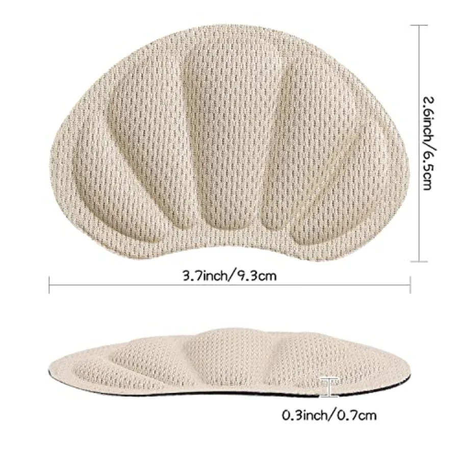 Back of Heel Cushion Inserts, Mesh Grips Pads for Boots, Loose Shoes Too Big, Reusable Adhesive Heel Guards Liners for Women Me