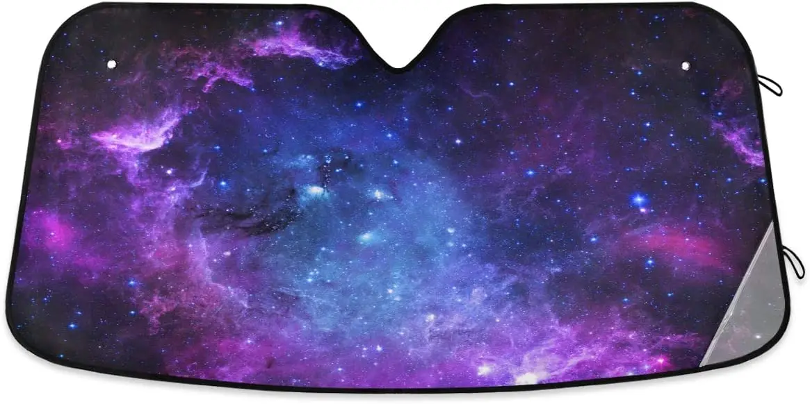 

senya Car Windshield Sun Shade Universe Galaxy Nebula Space Blocks UV Rays Sun Visor Protector Accordion Folding Auto Sunshade f