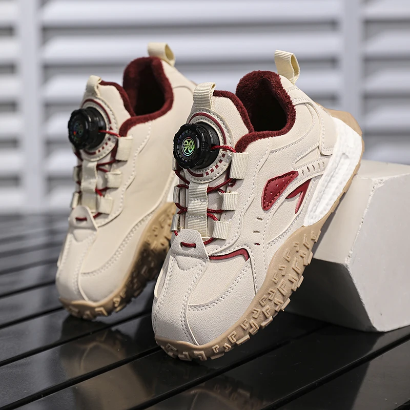 Nieuwe kinderen winter lederen katoenen schoenen jongens waterdichte warme loopschoenen kinderen outdoor casual schoenen warme sportschoenen meisjes