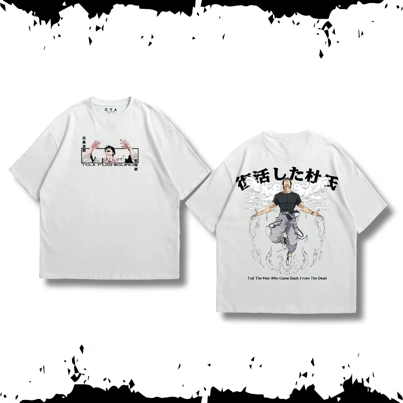 

Летние мужские футболки японского аниме дзюдзюцу Тоджи Сатору одежда с принтом Harajuku Y2K футболка большого размера из 100% хлопка топы с половиной рукавов