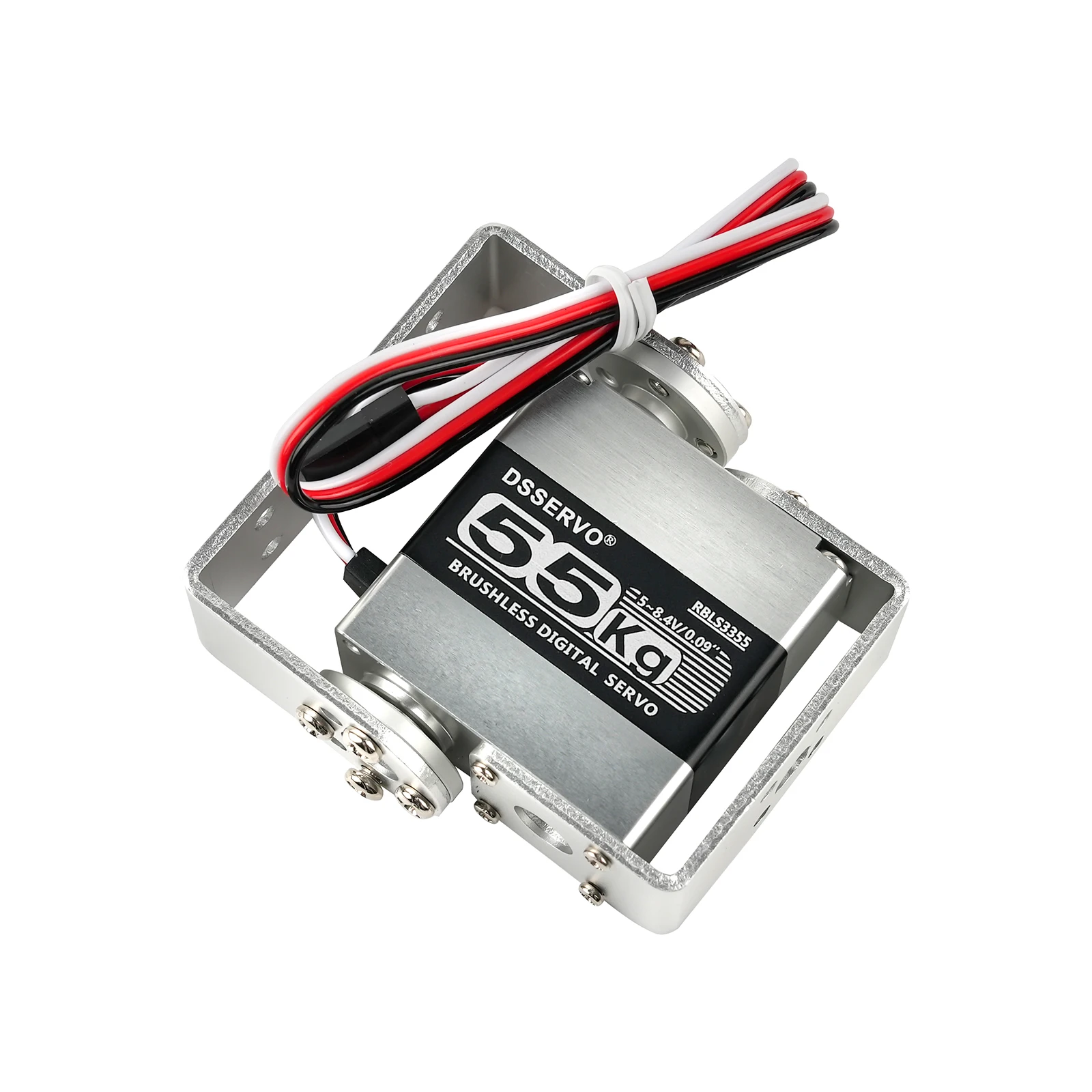 RBLS3355 Dual Axis 5-8.4V Brushless Motor Digital Servo 55KG Large Torque IP67 Waterproof Servos 0.09sec for RC Car Robot Arm