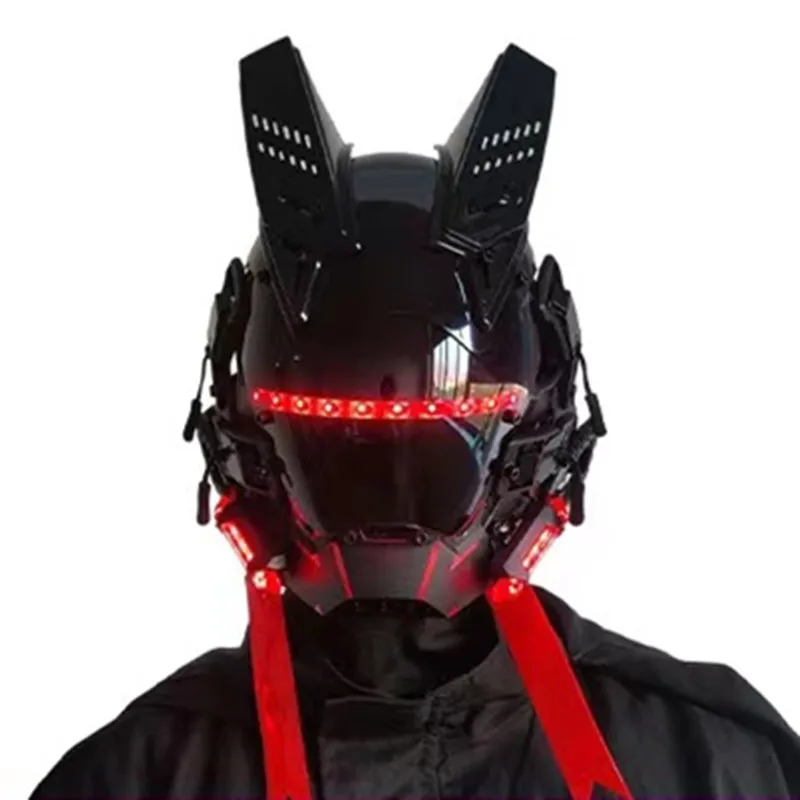 

Red Lamp Mask Functional Wind Lamp Cyberpunk Mask Cosplay Science Fiction Music Festival Adult Fashion Cool