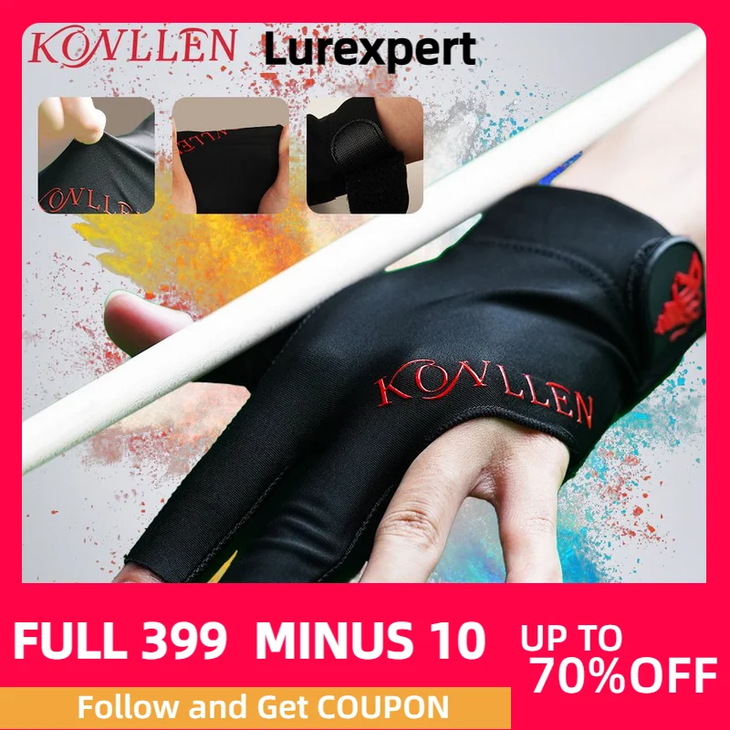 KONLLEN Professional Billiard Gloves Left Hand/Right Hand Wear resistant and Comfortable Pool Gloves Billiards Accessories