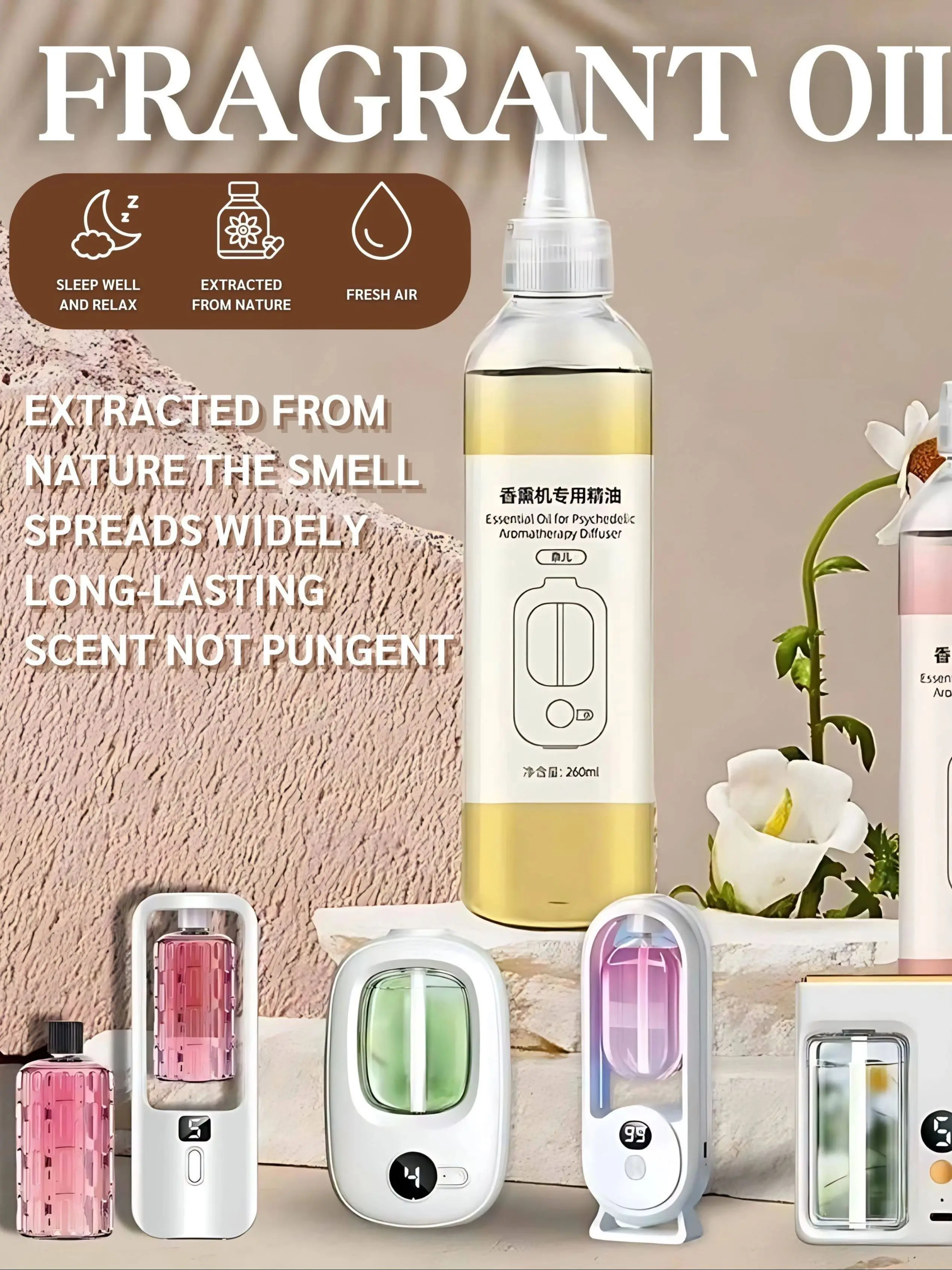 Huile essentielle pour diffuseur d'aromathérapie, huile parfumée de la Nature, huile naturelle Hilton/Shangri-la/lavande/carillon éolien bleu