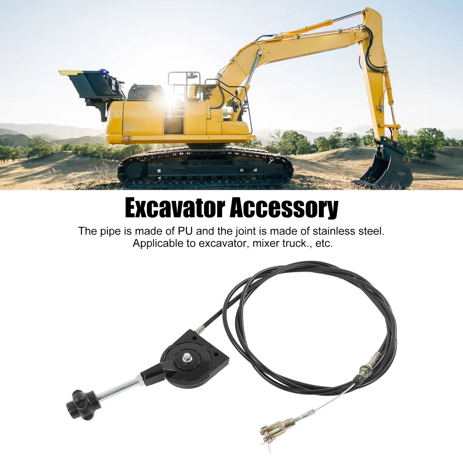 Excavator Manual Throttle Cable Controller Control Line 3meter Accessory for Mixer Truck Excavator Throttle Controller Cable