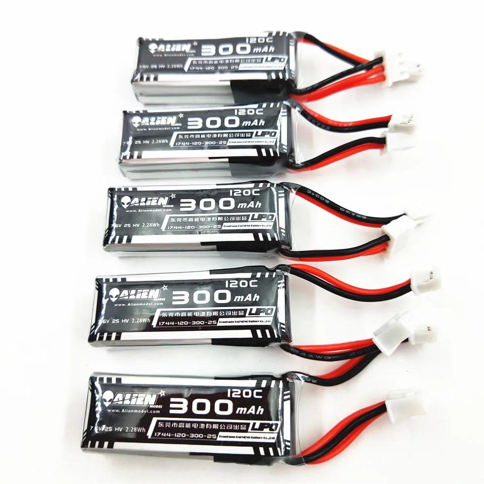 2S Lipo Battery 7.6V 300mah HV 120C for Emax Tinyhawk 2 Battery DIY FPV Racing Drone Frame Kit Tiny Whoop Spare Parts