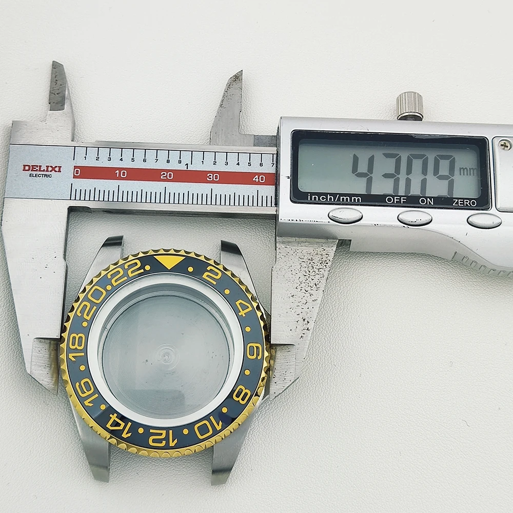 43 مللي متر ساعة حافظة nh35 حافظة الياقوت الكريستال مقاومة للماء 200 متر صالح NH35 NH36 4R35 4R36 NH34 NH38 NH39 حركات