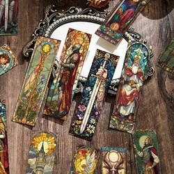 30Pcs Tarot Stained Glass Bookmarks Unique Design Simple Creative Artistic Style Exquisite Craftsmanship Convenient Sticky Note