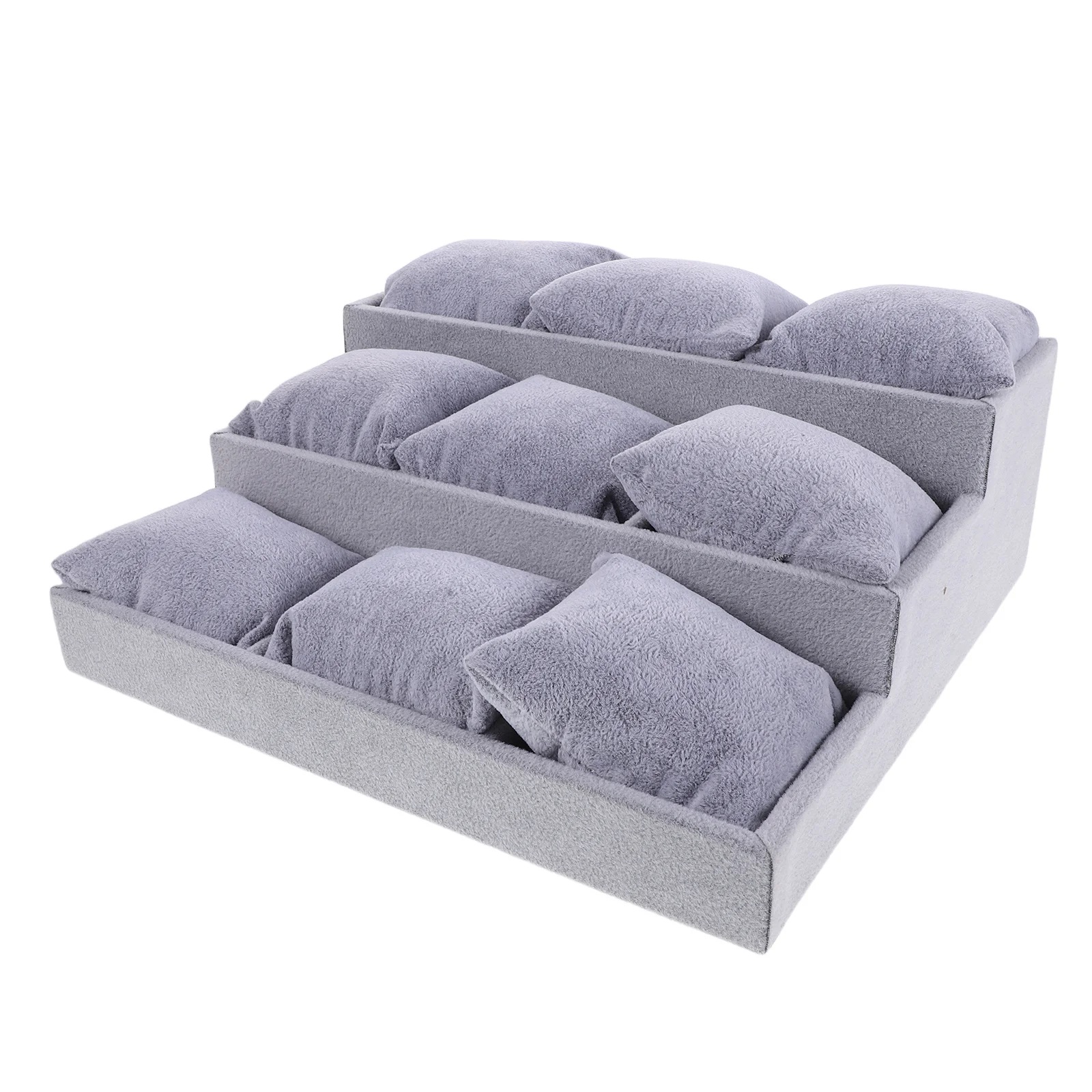 

Настольный органайзер для украшений, 3-ярусный, на 9 отделений, для часов и браслетов, с съемными подушечками, стильное хранение