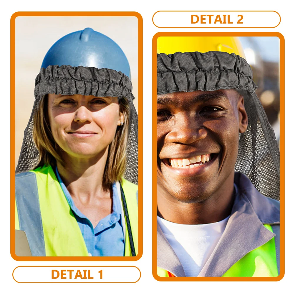 

2pcs Reflective Hat Cover Gray Hard Hat Neck Shade Sun Protection Visor Breathing Foldable Storage Labor Safety