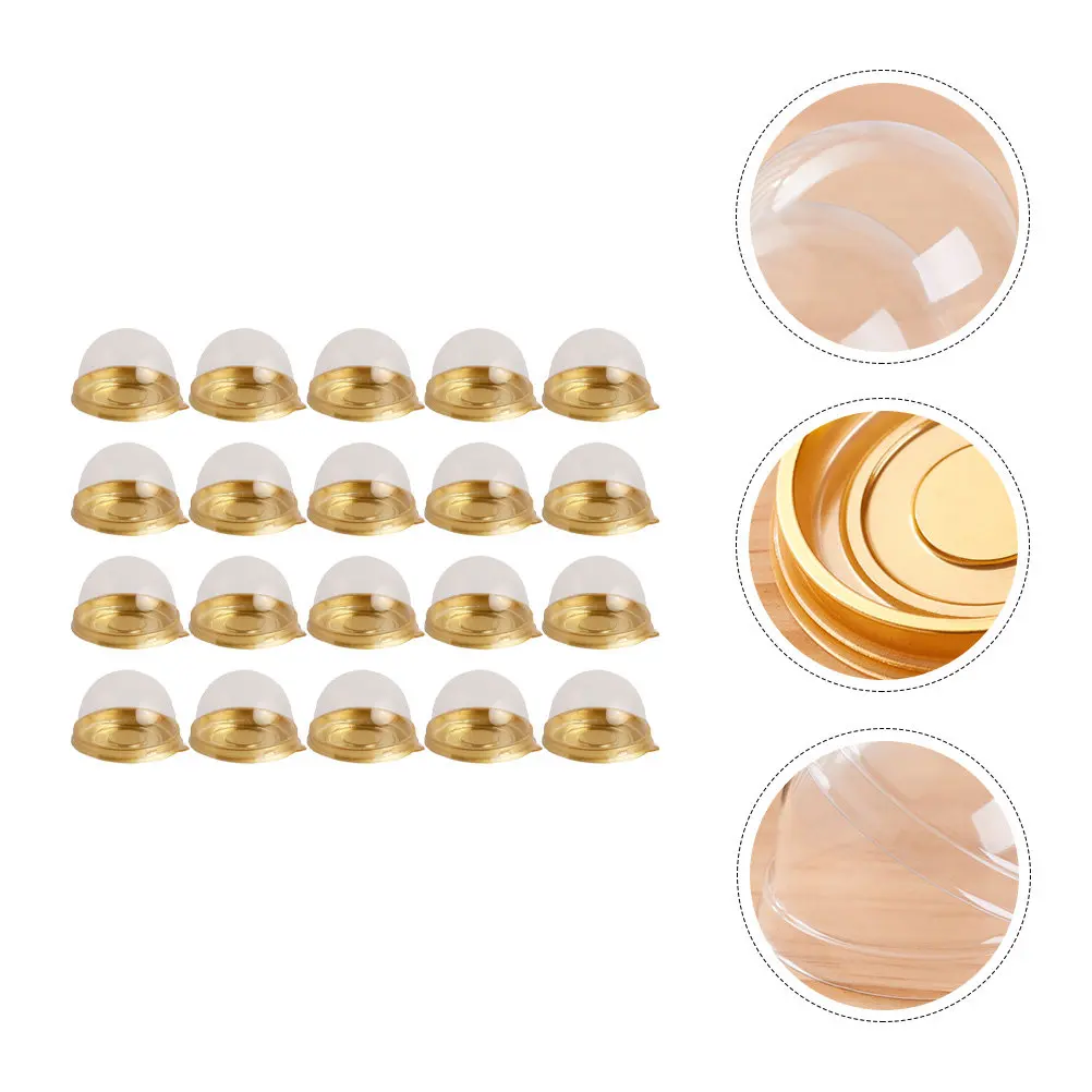 Caja para Pastel Lunar (100 Unidades) con Tapa Transparente, Bandeja Ligera para Empacar, para Panadería y Uso Doméstico, Porta Pastelitos, Envase Redondo para Postres