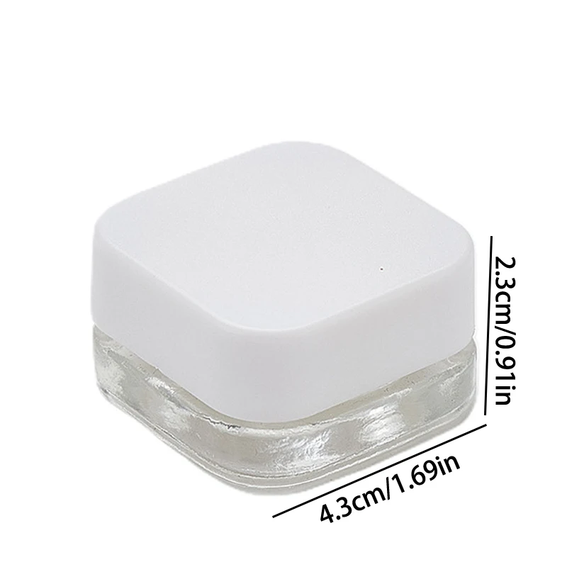 1PCS 9ml Glass Square Jar Skin Care Eye Cream Jars Lotion Pot Refillable Bottle Makeup Eye Shadow Storage Cosmetic Container