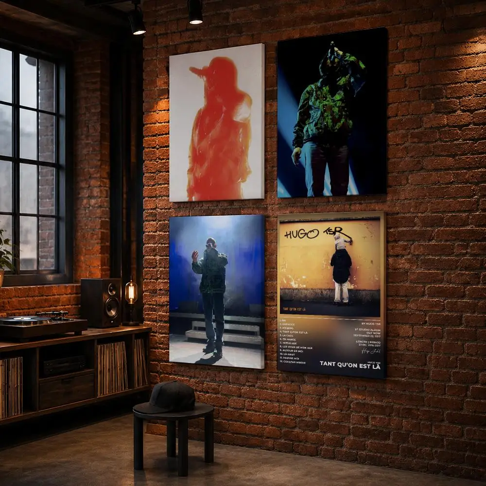 H-Hugo TSR ALBUM Rapper Framed Wall Painting Wood Framed Wall Art Print For Bedroom Living Room Hallway Office Home Decor