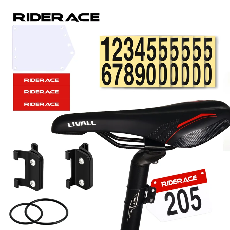 Bicycle Triathlon Racing Number Plate Mount Holder Bike Seatpost Racing Cards Bracket Holder With Rubber Band MTB Accessories