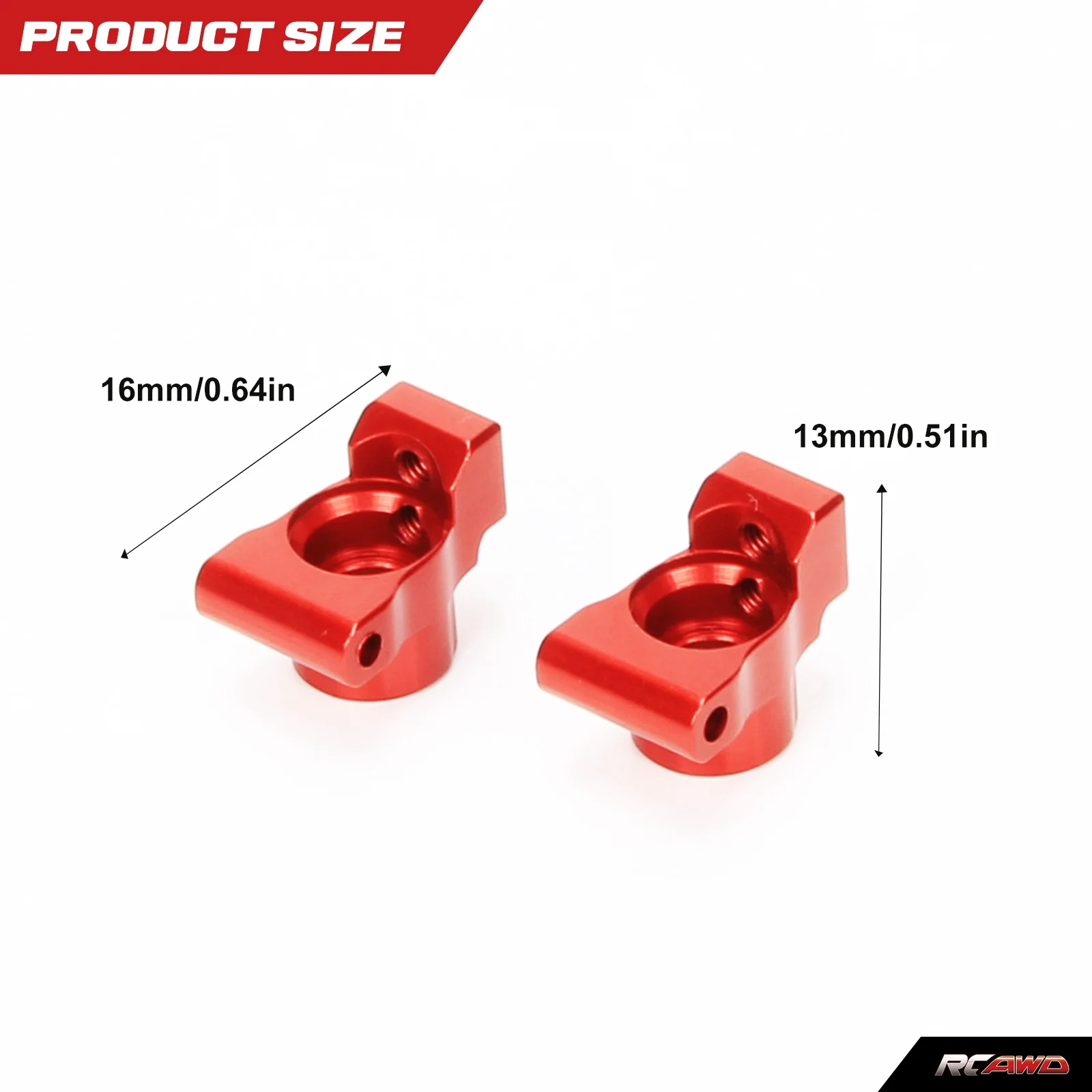 RCAWD Alloy Rear Hub Carrier Mini-T 2.0, Mini-B for Losi 1/16 mini-B 1/18 mini-T 2WD RC car upgrades Parts