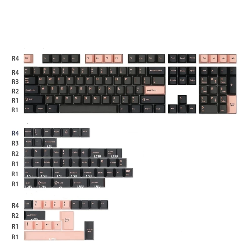 

169 Keys/set GMK Olivia Dark Keycaps PBT Double Shot Key Caps Cherry Profile Keycap With ISO Enter For Mechanical Keyboard