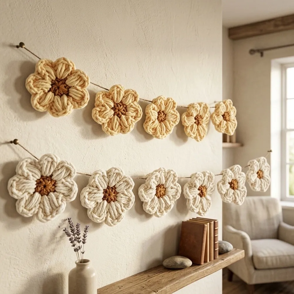 For Living Room Walls Artisanal Wall Ornament Handmade Chrysanthemum Wreath For Creating Quiet Mood Elevated Interior Design