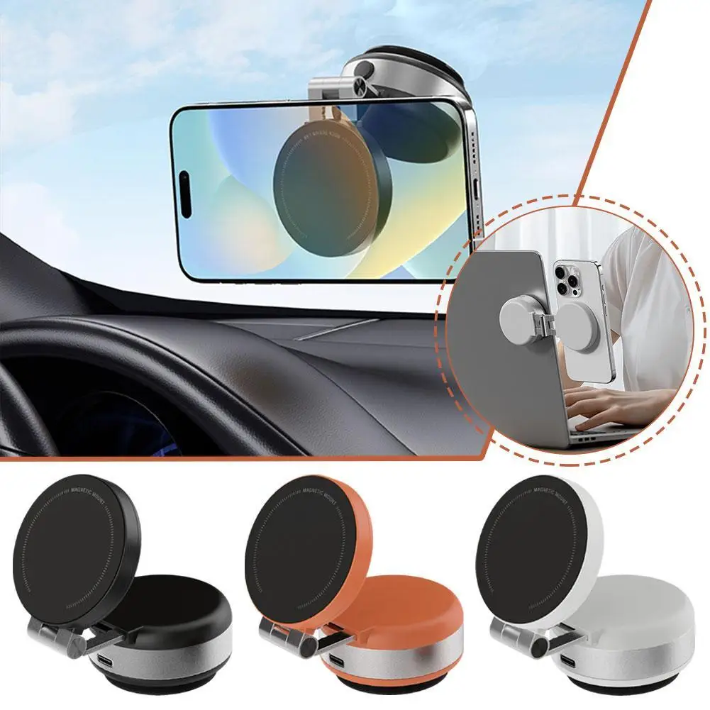 NEW Style Electric Suction Cup Magnetic Mobile Phone Stand Vacuum Adsorb Phone Holder Foldable Swivel Portable Stand Car Stand ﻿