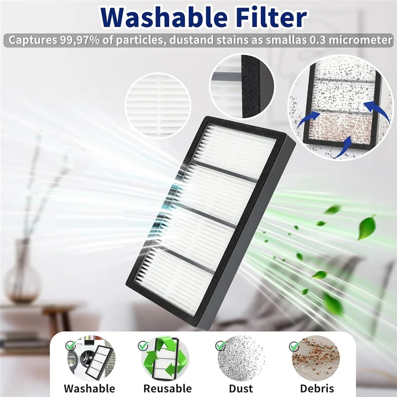 ABUD-อุปกรณ์เสริมสําหรับ Irobot Roomba S Series S9 +(9550) S9 (9150) หุ่นยนต์สูญญากาศ,อะไหล่แปรงหลักตัวกรองแปรงด้านข้าง