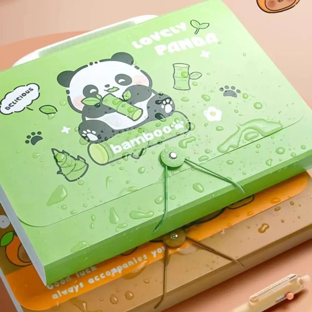 Cute Capybara A4 File Folder Large Capacity 13 Pockets File Organizer Waterproof Handheld Test Paper Storage Folder Stationery