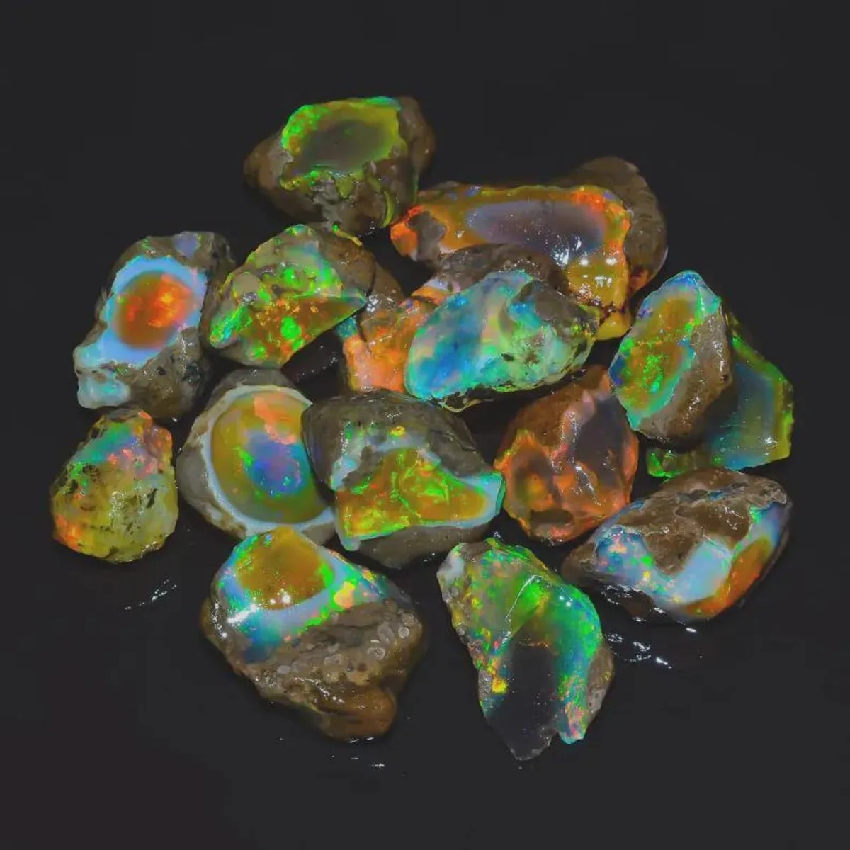25-80CT Genuine Ethiopian Welo Opal Rough Raw Natural Fire Opal Play Of Color Loose Gemstone For Ring Pendant Jewelry Making view 3