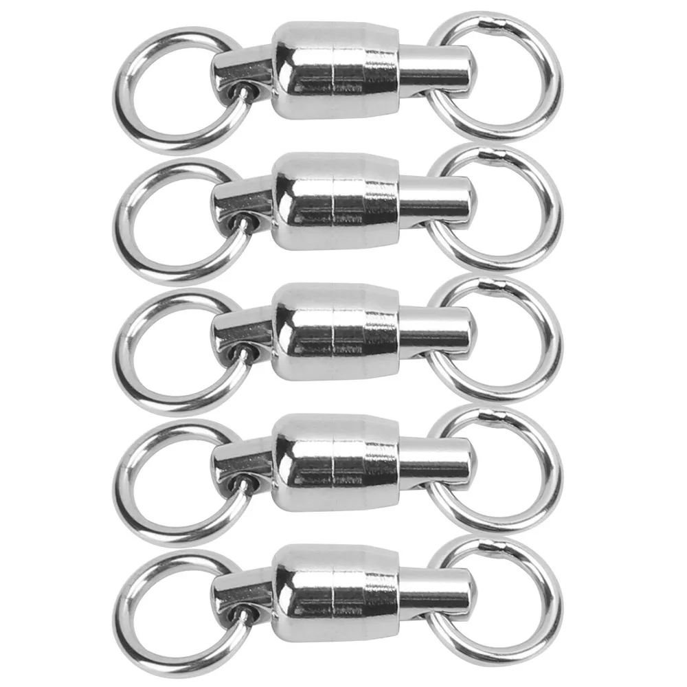 20PCS Stainless Steel Dual Ball Bearing Swivel Flexible Rotation High Tensile Strength Rolling Swivel Connector
