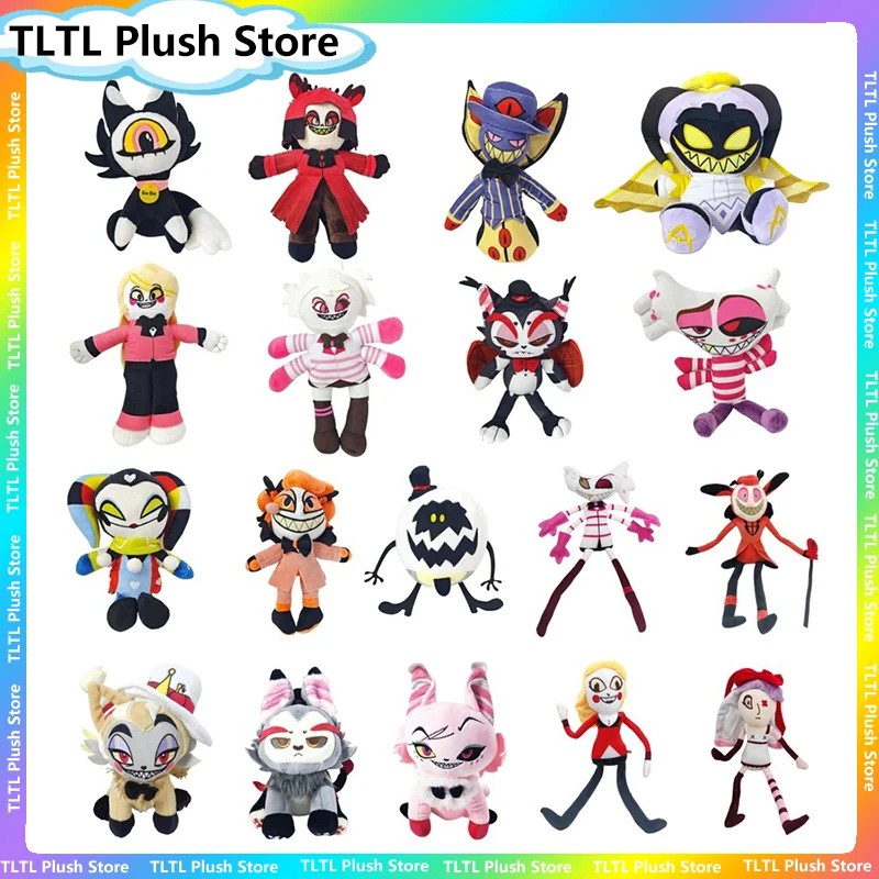 

New In Stock Hazbin Hotel Plush Toy Extreme Evil Boss Anime Peripherals Doll Hell Inn Clown Plush Toys Children Birthday Gifts