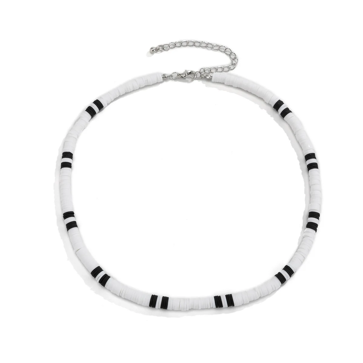 New Summer White Black Color Soft Clay Beads Choker Necklaces for Women Men Simple Minimalist Collar Necklaces Jewelry Gifts