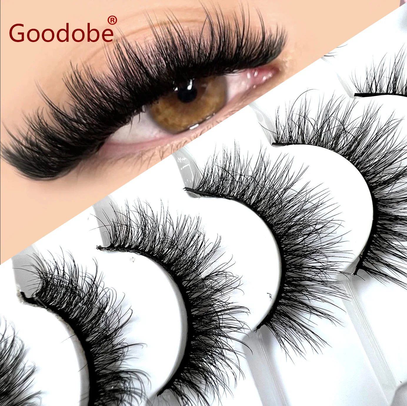 

7 pairs of cross-shaped, curly and wavy new eyelashes imitating mink hair, fluffy fake mink 3D false eyelashes wholsale makeup