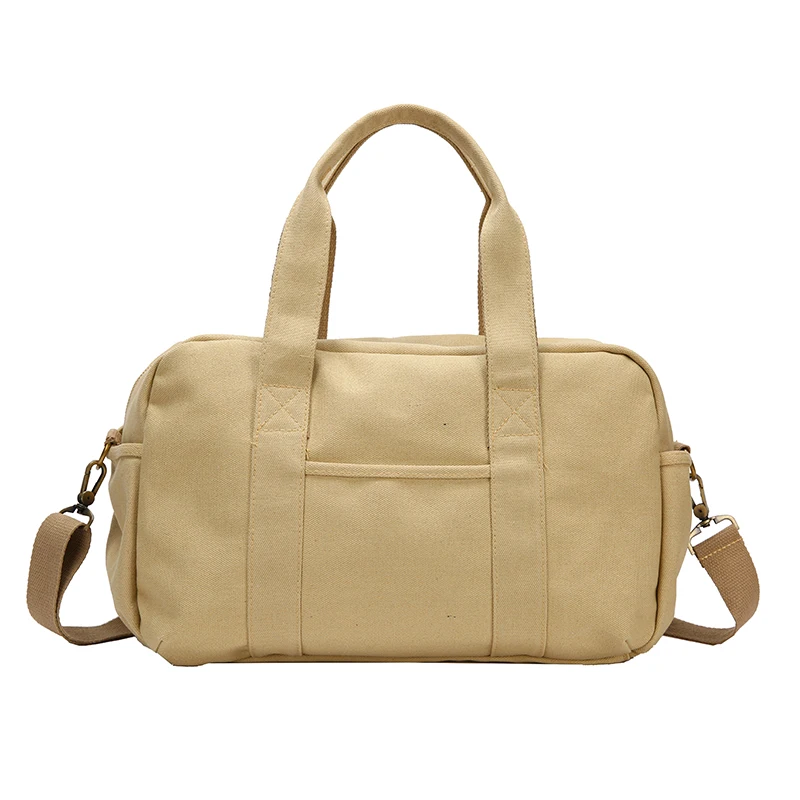 Harajuku Canvas Messenger Bag Women Korea Style Long Strap Cross Body Bags Casual Big Capacity Portable Zipper Travel Bag
