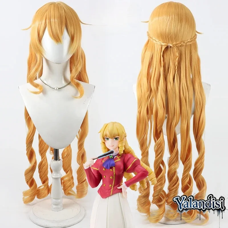 Yalandisi& Anime Bureaucrat To Villainess 100cm Cos Cosplay Wig Halloween Carnival Party Props Synthetic Hair Heat Resistant