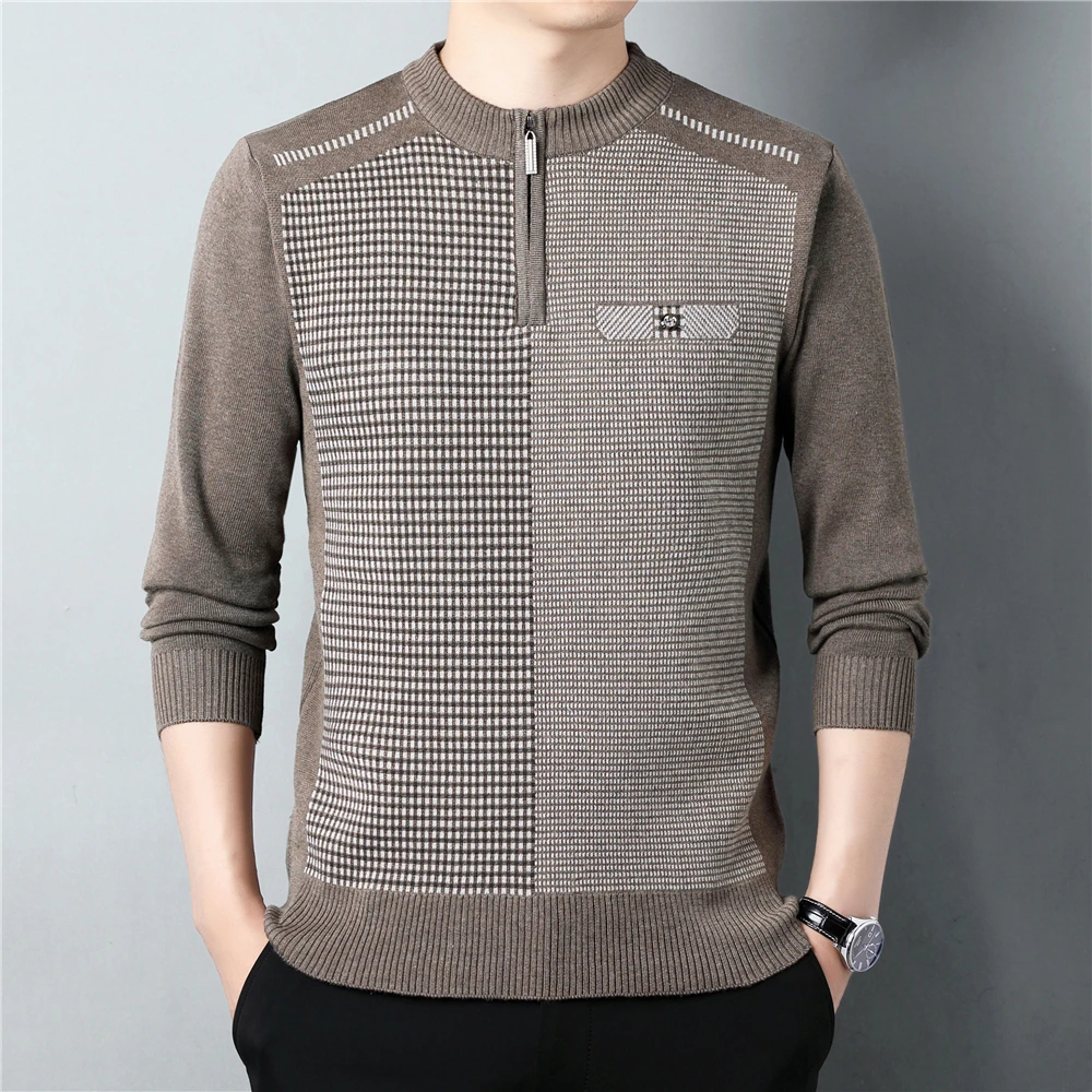 

Brand O-Neck Zipper Sweater Men Clothing Autumn Winter New Arrival Tops Casual Soft Knitted Pullover Pull Homme Z1165