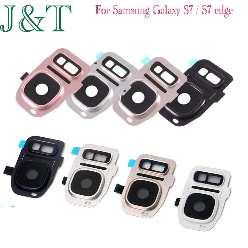 For Samsung Galaxy S7 G930 G930F / S7 Edge G935 G935F Mobile Phone Housing Back Camera Glass Lens Cover Housing Frame Holder