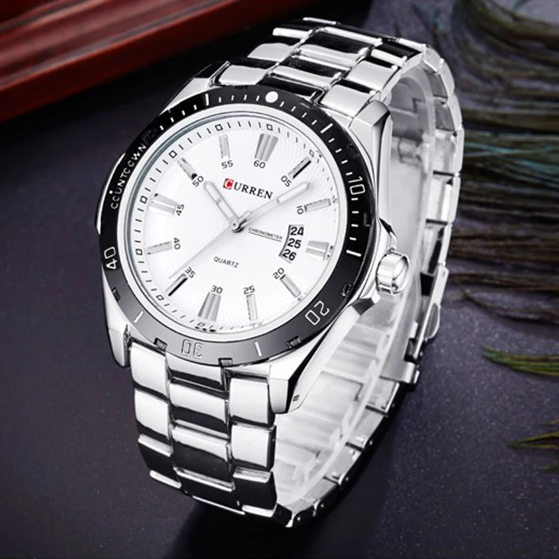 CURREN Sport Original Men Clock Quartz Date Week Luxury Man Wristwatch Waterproof Luminous Stainless Steel Men's Watches Reloj view 6