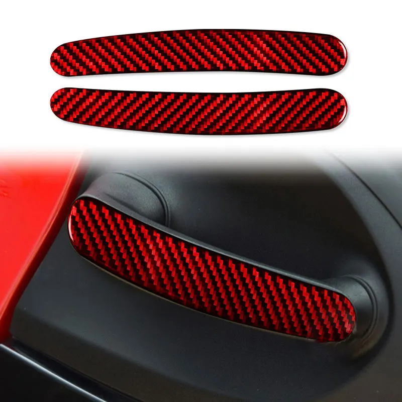 2Pcs Car Exterior Door Handles Carbon Fiber Decorative Stickers For Smart 453 Fortwo Forfour Car Accessories Exterior