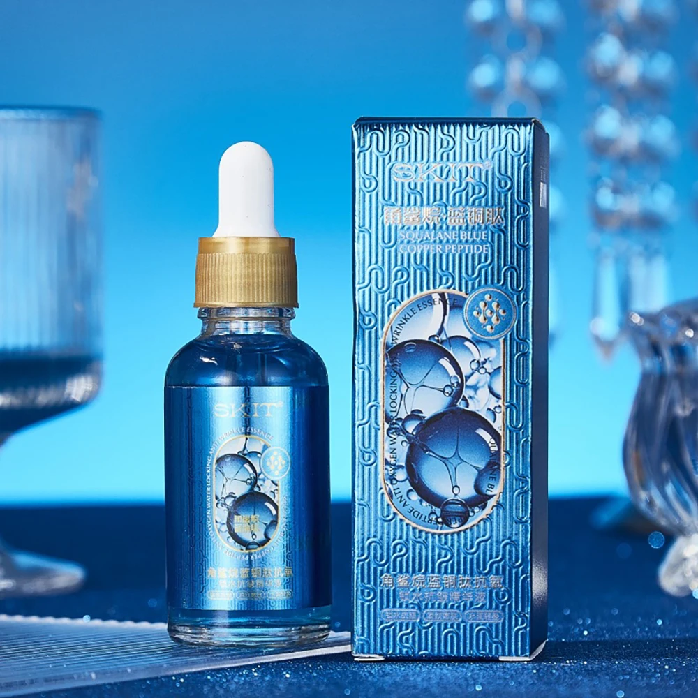 Squalane Blue Copper Peptide Antioxidant Essence Skin Rejuvenation Moisturizing Nourishing Beauty Face Serum Korean Skincare