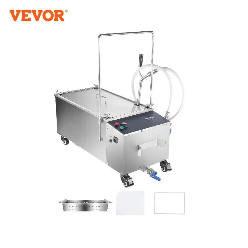 VEVOR Système de Filtration des Huiles de Friture Réservoir de 55 L Filtre à Huile pour Friteuse