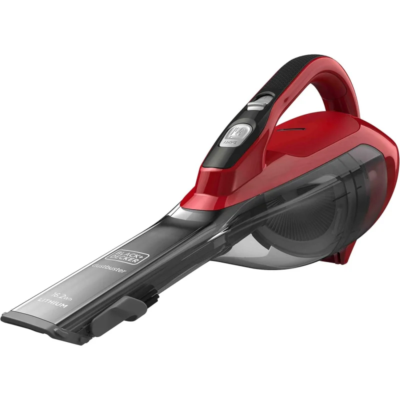 NEW1-Black+Decker DVA315J Cordless Handheld Vacuum Cleaner 10.8V (1.5Ah) Dustbuster with Cyclone Action, Grey/Red
