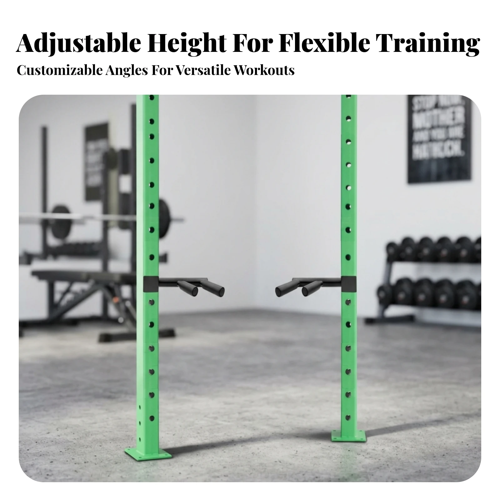 Easy to Install Strength Training Equipment Detachable Dip Bar Handles Rack Dip Bar Handles Square Mounting Bracket Non-Slip