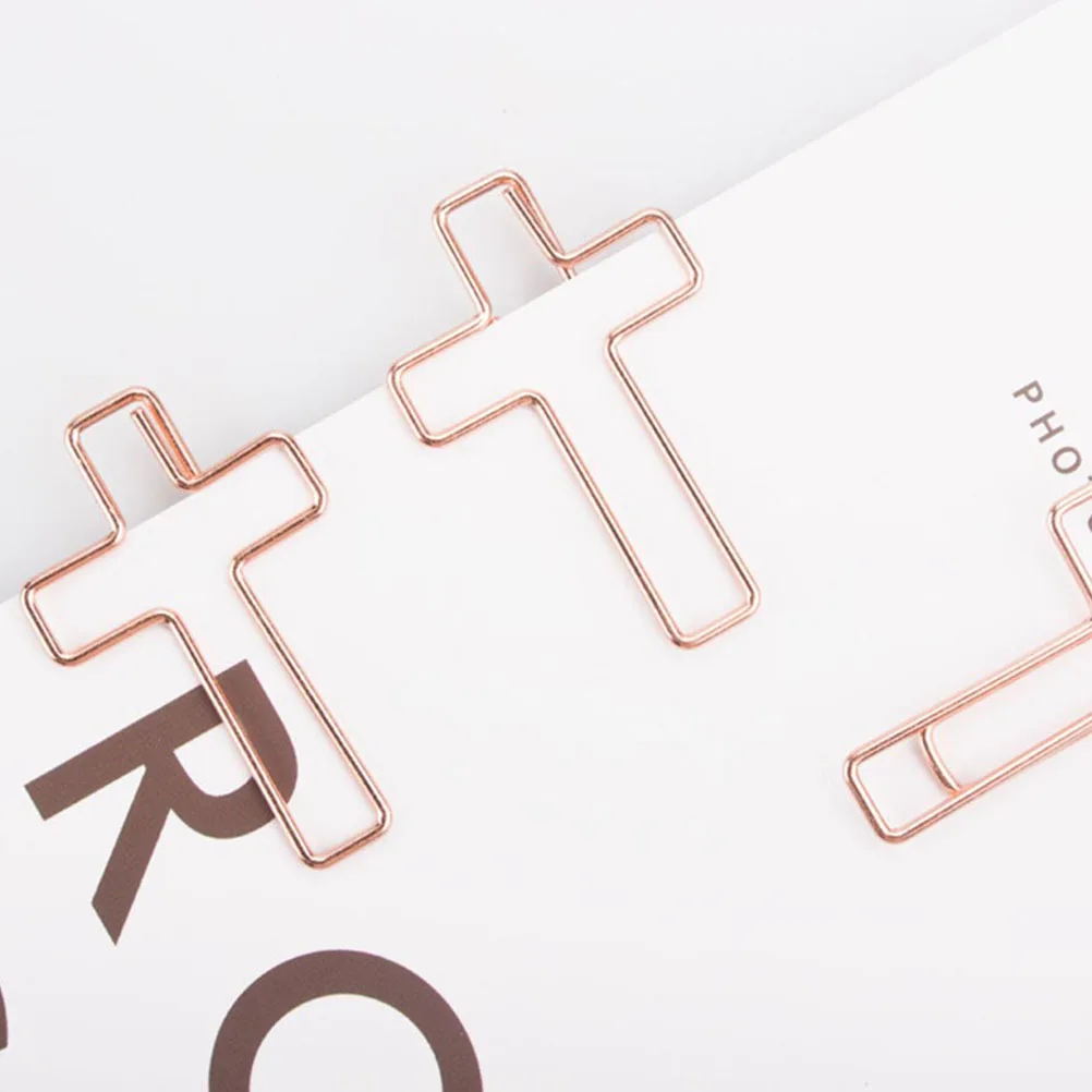 40Pcs Metal Cross Shaped Clips Bible Paperclips for Business Cards Envelopes Cross Paper Clips Memo Clamps Bible Paper Clip