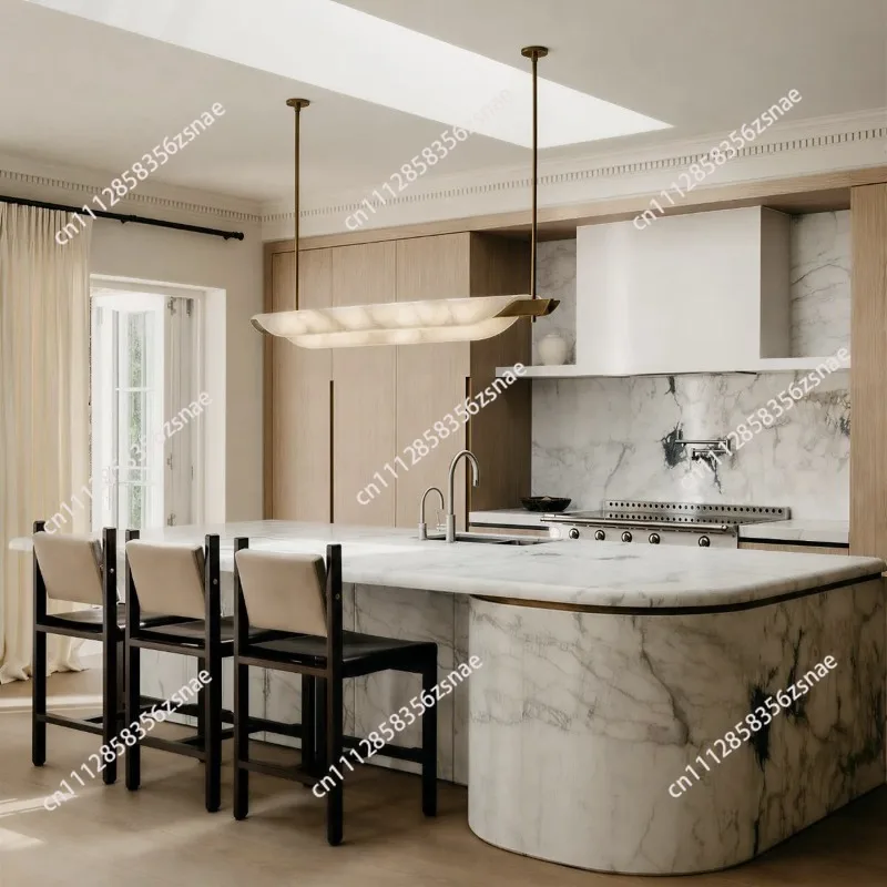 Postmodern natural Spanish marble chandelier restaurant living room hotel homestay lobby chandelier light luxury art chandelier